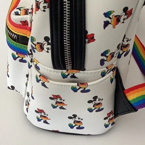 Disney Parks Rainbow Collection Mickey and Minnie Mini Loungefly Backpack